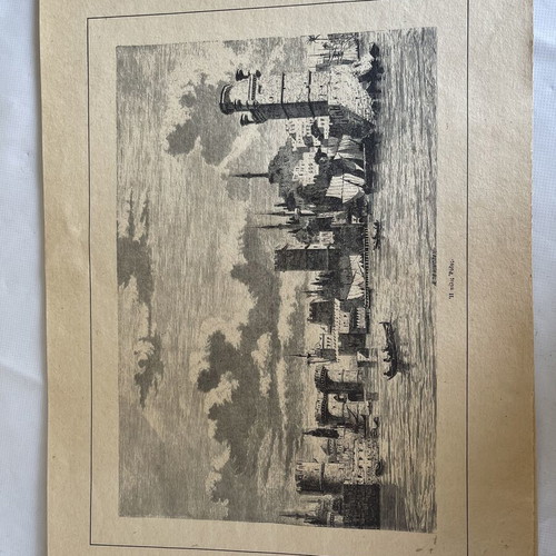 Chalcography prints used, set of 9 Athens and Greek islands 1857-1882