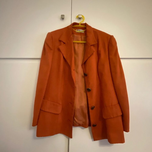 Vintage castor blazer used, orange with worn buttons