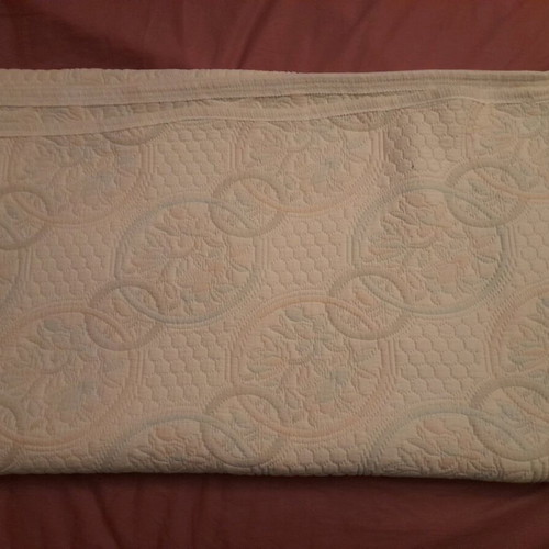 Cotton double quilted blanket like new with pattern