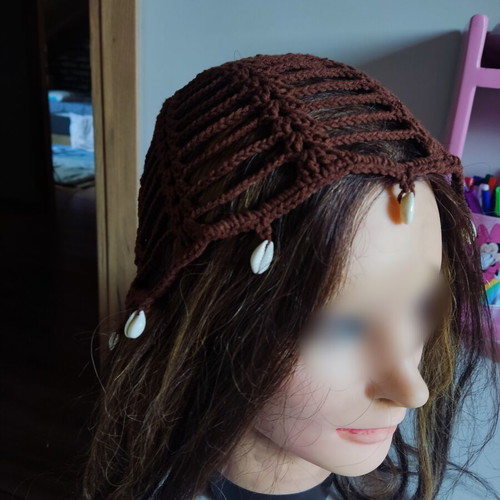 Handmade brown headband beanie new