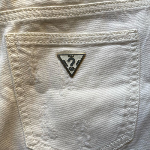 Guess denim mini skirt white like new, size L