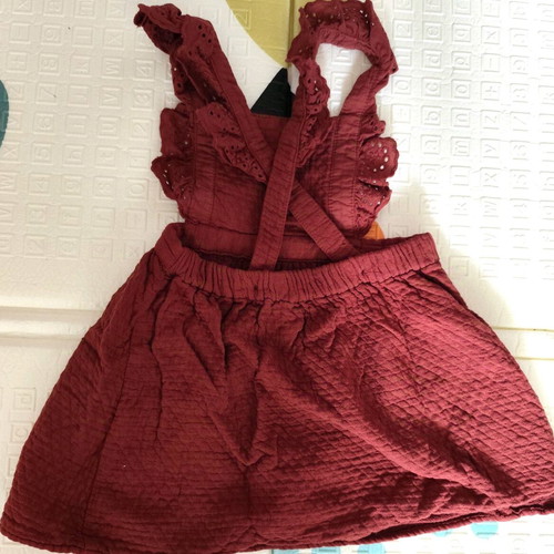 Burgundy Zara pinafore dress like new, 92 cm