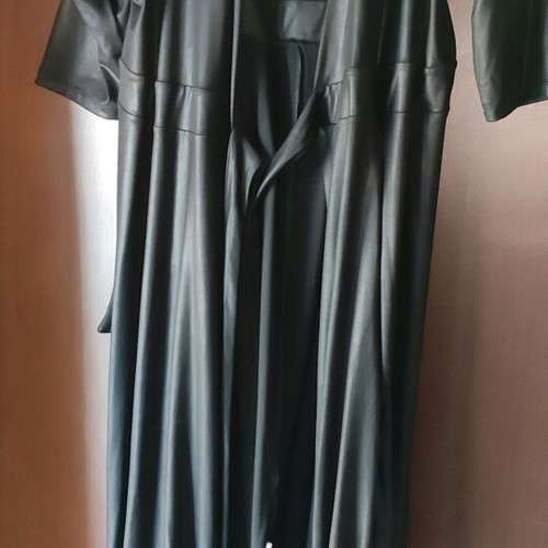 Leather maxi dress black new, plus size XXLove