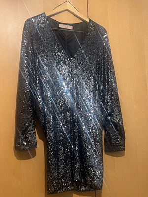 My T black gray sequin dress like new, size L
