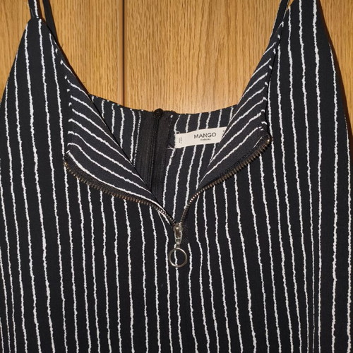 Mango Casual Playsuit striped black and white size S like new