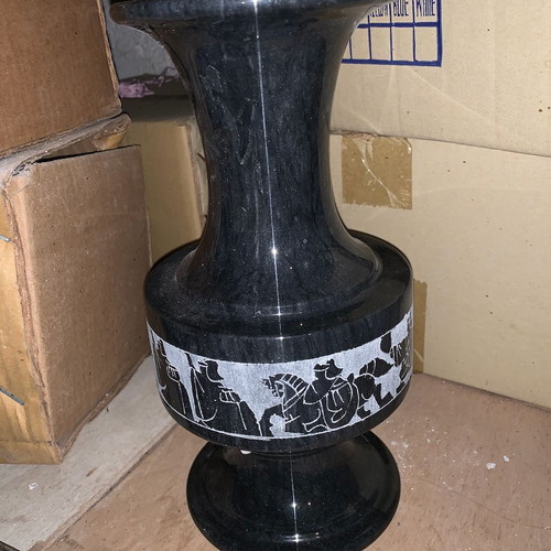 Marble Vase with Ancient Greek Design new, decorative collectible