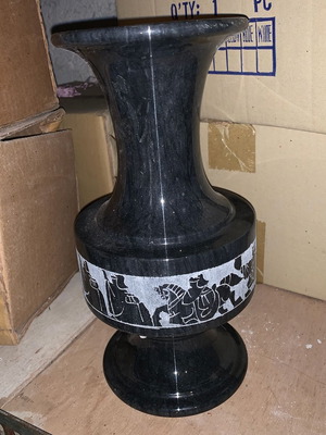 Marble Vase with Ancient Greek Design new, decorative collectible