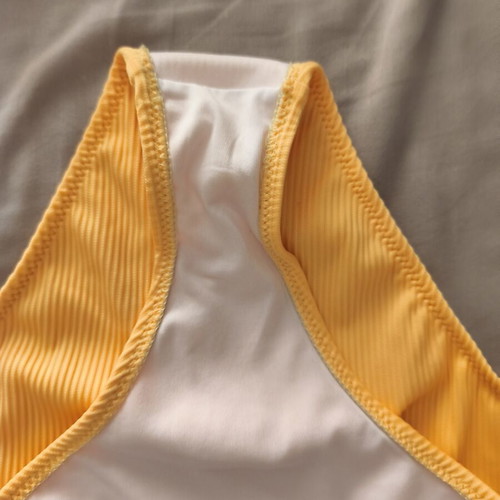 Bikini set size 36 new, ribbed texture, yellow mustard
