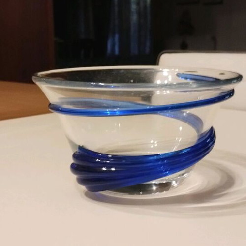 Decorative Bowl Like New With Blue Decorations