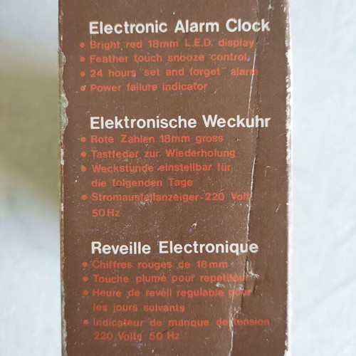 Vintage Sonico electronic clock alarm used, led, wood