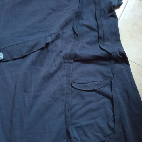 Tunic dress used, dark blue, short-sleeved, asymmetrical hem
