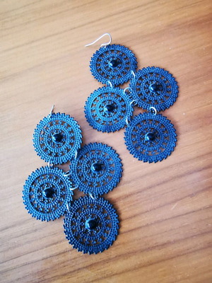 Earrings like new black ethnic