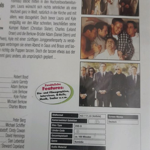 Very Bad Things DVD used with English and German subtitles
