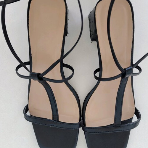 Heeled sandals used with laces 7cm heel, size 38, black