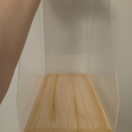 Vinyl Record Storage Holder like new, wooden and plastic, holds 50-60 records