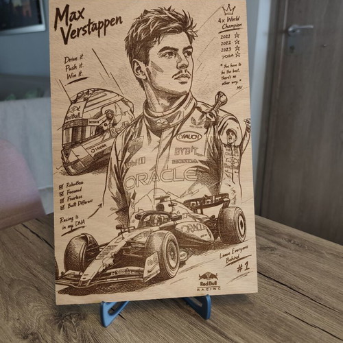 Red Bull Racing Max Verstappen wooden poster new