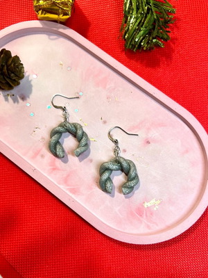 Handmade earrings made of polymer clay and steel new