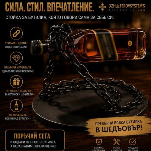 Levitating Bottle Stand new, chain holder for whiskey and wine