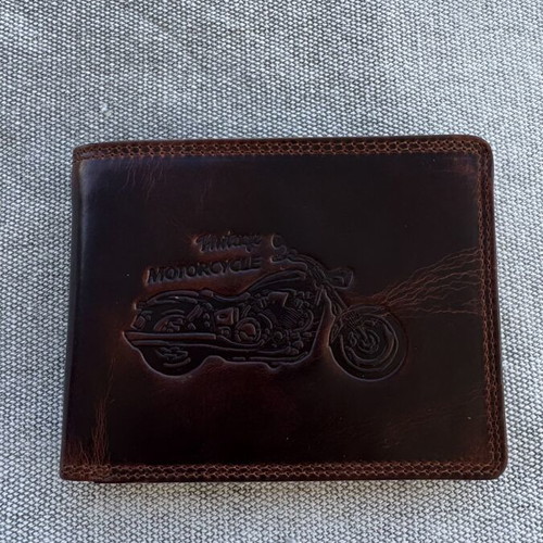Men's Wallet new, genuine leather, brown, 6 card slots