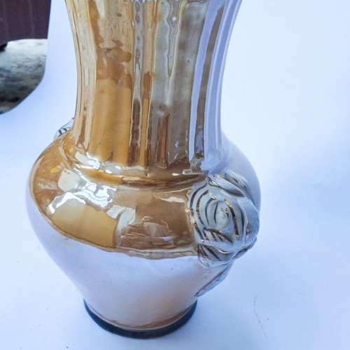 Vintage decorative vase Art Nouveau with iridescent finish like new