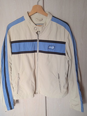Harley Davidson men's windbreaker jacket used, size L, beige and blue