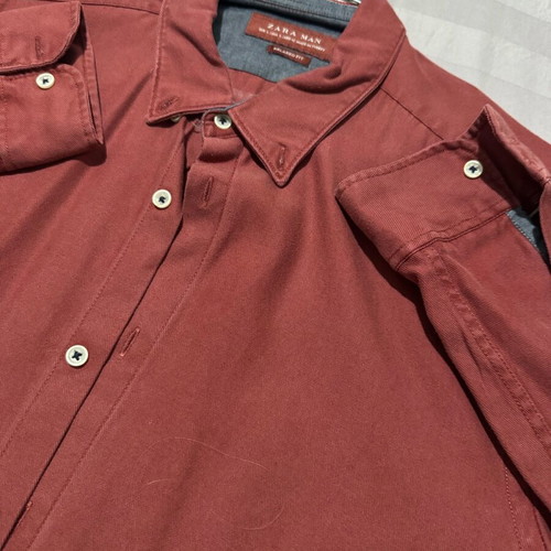Zara Man Shirt Rust Red Large Like New