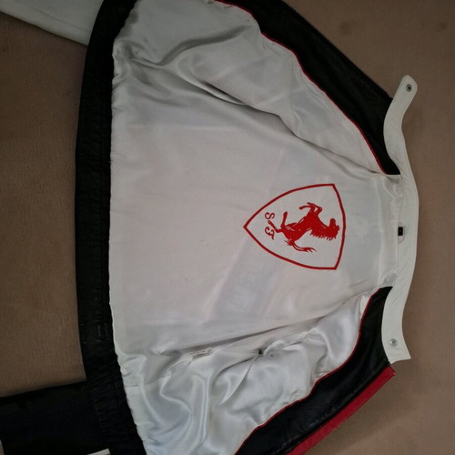 Ferrari leather jacket (Michael SCHUMACHER) vintage L like new, black and red