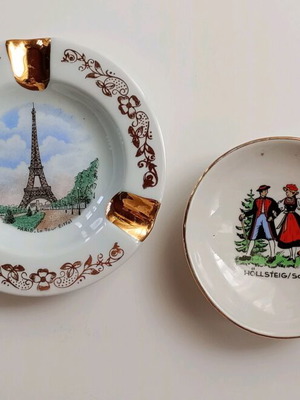 Σετ 2 vintage πορσελάνινα τασάκια Limoges France και Bavaria Germany σαν καινούργιο