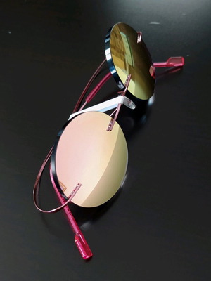Sunglasses with integrated myopia lenses -2.5, pink mirror