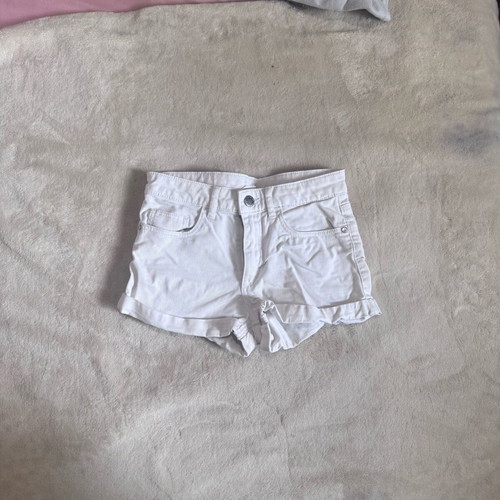 Girls white jean shorts H&M 8-9 years 134 cm like new