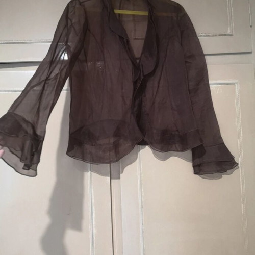 Zara sheer brown organza shirt like new, size Medium