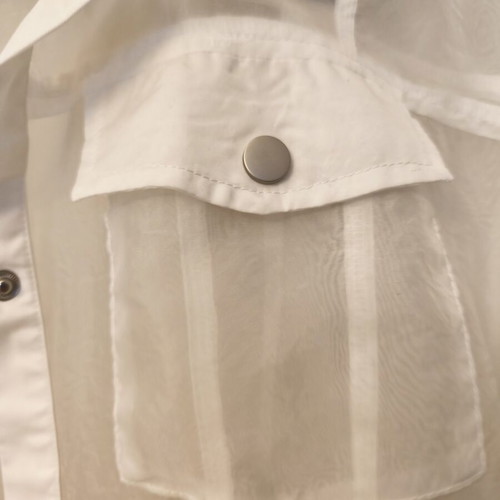 Shirt-jacket with fabric combination, new, white, size L