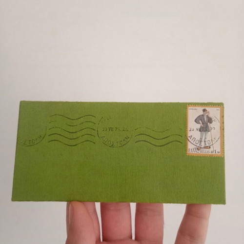 Vintage Handmade Baptism Invitation 1975 used, collectible