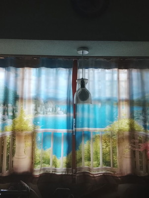 Curtains with landscape print, set of 2, like new, 1.18x1.30 m