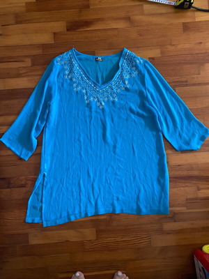 Kaftan blouse large turquoise like new