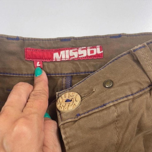 Miss Sixty Vintage Khaki Pencil Skirt Size L like new Y2K Minimalist
