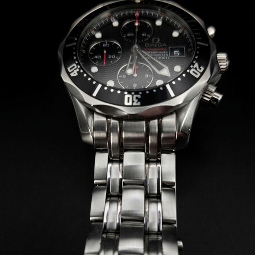 Omega Seamaster Diver 300M Chronograph watch like new, black and silver