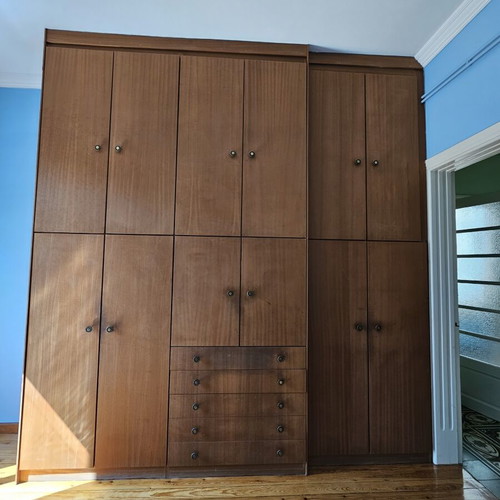 Wooden wardrobe, polished