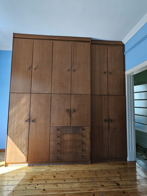 Wooden wardrobe, polished