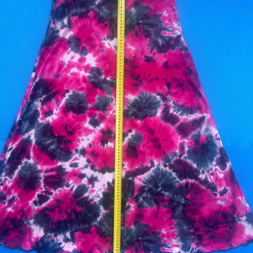 Y2K Tie-Dye Maxi Skirt Fuchsia and Black, Like New, Size M
