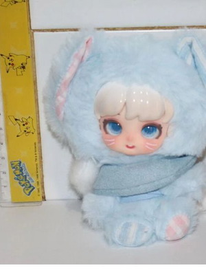 Anime kitty cat neko blue girl plush toy