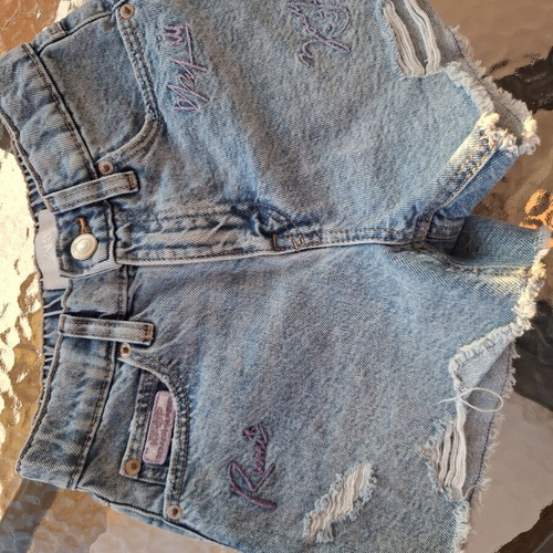 Zara Girls' Denim Shorts Like New, Size 128 cm, Age 8-9