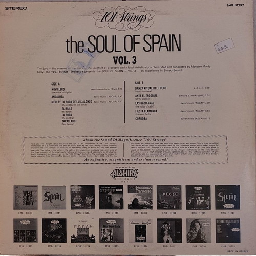 101 Strings The Soul Of Spain Volume 3 LP used
