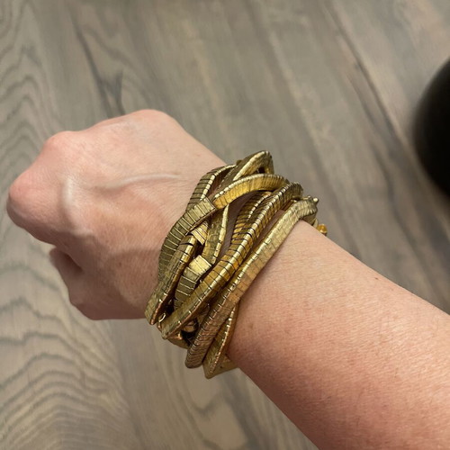 Zara elastic bracelets, set of 7, gold color