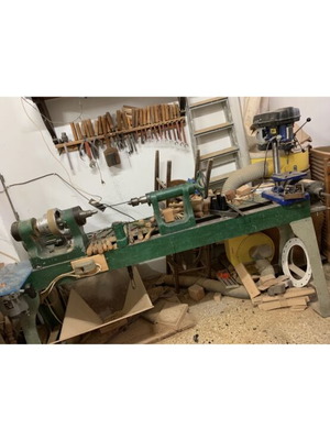 Wood lathe, single-phase, approx. 1 meter opening