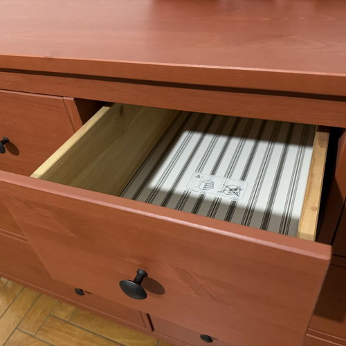 IKEA HEMNES chest of drawers with 8 spacious drawers, red brick color