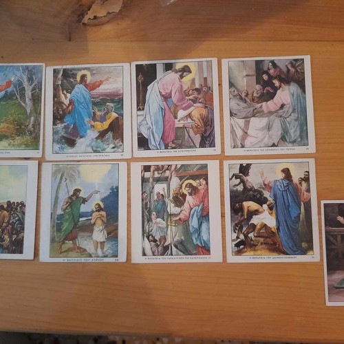 Religious catechetical cards used, pack of 20
