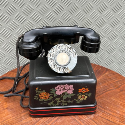Old iron pre-war telephone used, functional