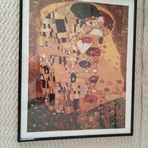Mosaic framed art The Kiss by Van Klimt 40x50cm new