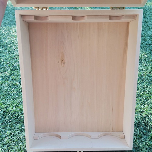 Wooden Kyr-Yiannis Blue Fox Wine Case for 3 Bottles